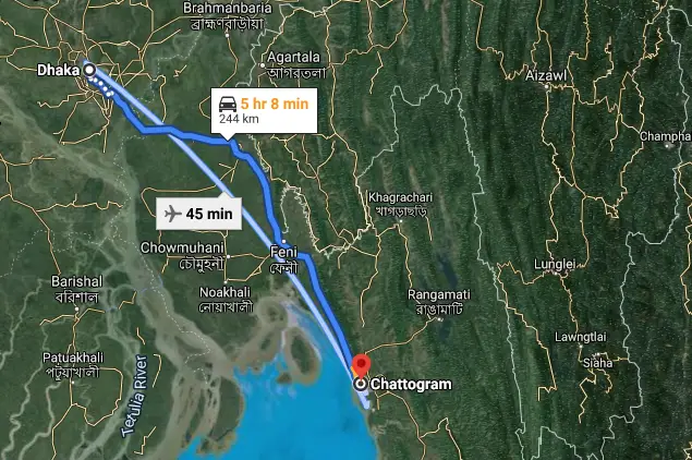 Dhaka To Cox S Bazar Road Map Travelplacebd