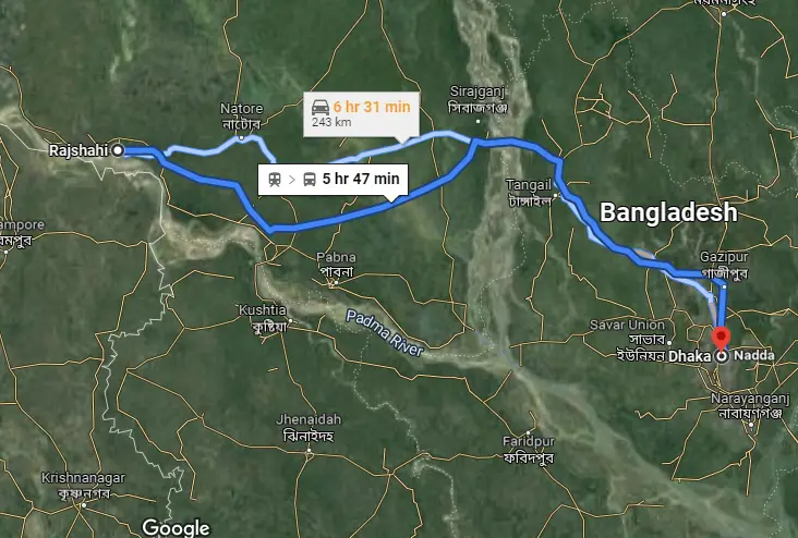 Dhaka To Rajshahi Train Route Map Travelplacebd